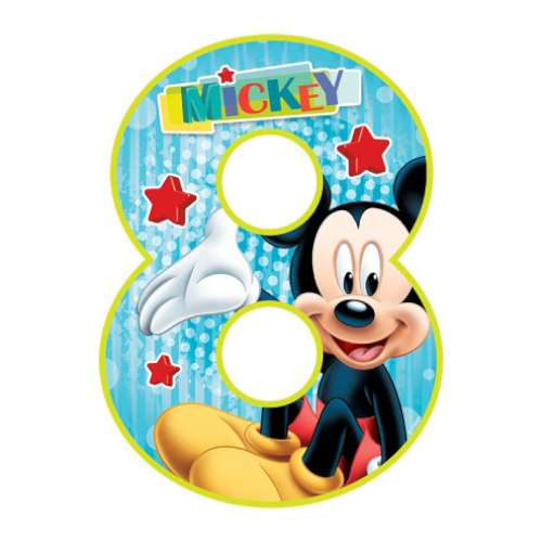 Mickey Mouse Number 8 Edible Icing Image - Click Image to Close